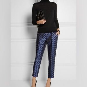J. Crew Collection Cafe Capri Silk Tie Brocade Tapered Pants Size 2P